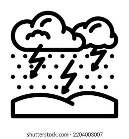 thundersnow weather line icon vector. thundersnow weather sign. isolated contour symbol black illustration