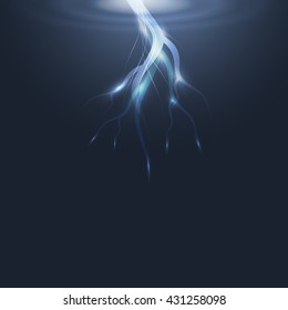 Thunderstorm Background With Cloud and Lightning, Vector Illustration.