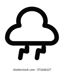 Thunderstorm Bold Line Vector Icon