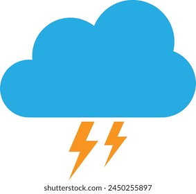 Thunderstorm cloud icon . Lightning cloud icon . Storm icon vector