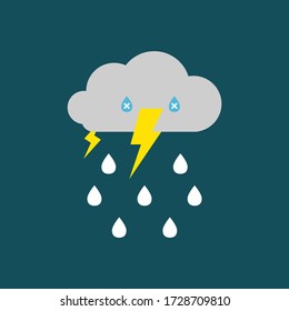 thunderstorm cloud icon , rainy season , vector , illustrator.