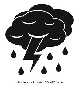 Thunderstorm cloud icon. Simple illustration of thunderstorm cloud vector icon for web design isolated on white background