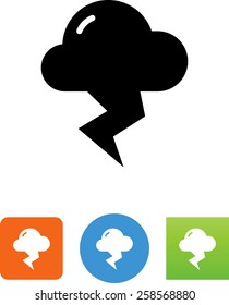 Thunderstorm cloud with lightning icon