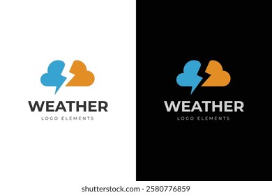 Thunderstorm with cloud logo icon design graphic illustration