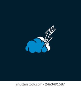 Thunderstorm cloud logo template design vector