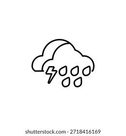 Gewitterwolken-Vektorsymbol. Linienstil des Wettersymbols. perfekte Verwendung für Logo, Präsentation, Website und mehr. moderne Icon Design Outline Stil