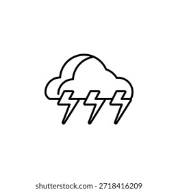 Gewitterwolken-Vektorsymbol. Linienstil des Wettersymbols. perfekte Verwendung für Logo, Präsentation, Website und mehr. moderne Icon Design Outline Stil