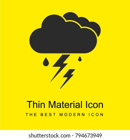 Thunderstorm Clouds bright yellow material minimal icon or logo design