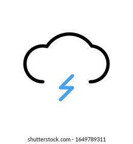 Thunderstorm Clouds Icon. Flat vector graphic in white background