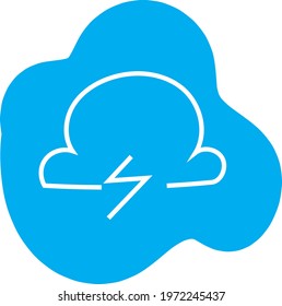 Thunderstorm clouds, icon illustration, vector on white background