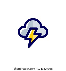 Thunderstorm clouds icon , Rainy Days symbol logo