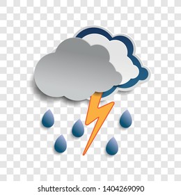 Thunderstorm clouds and rain drops on the checked background. Eps 10 vector file.
