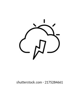 icono de esquema modificable de día de tormenta, icono de tiempo