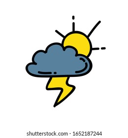 Gewitterdoodle-Symbol, Vektorillustration