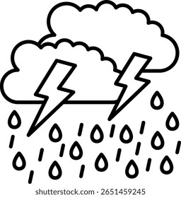 Design de ícone de estilo preenchido do Thunderstorm