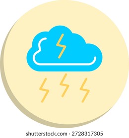 Ícone de estilo de círculo plano Thunderstorm