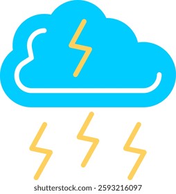 Thunderstorm Flat Illustration Vector Design