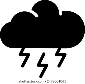 thunderstorm glyph icon illustration vector