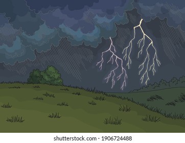 Drawing Thunderstorms Images, Stock Photos & Vectors | Shutterstock