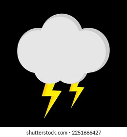 Icono de la tormenta eléctrica. El mal tiempo. Ilustración vectorial.