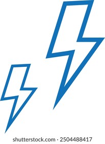 thunderstorm icon blue version. charge icon vector