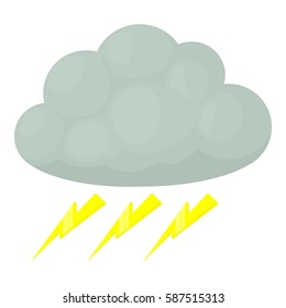 Thunderstorm icon. Cartoon illustration of thunderstorm vector icon for web