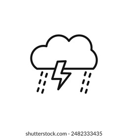 Thunderstorm Icon Collection Storm Illustrations for Weather and Nature