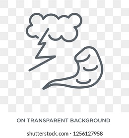 Thunderstorm icon. Thunderstorm design concept from Weather collection. Simple element vector illustration on transparent background.