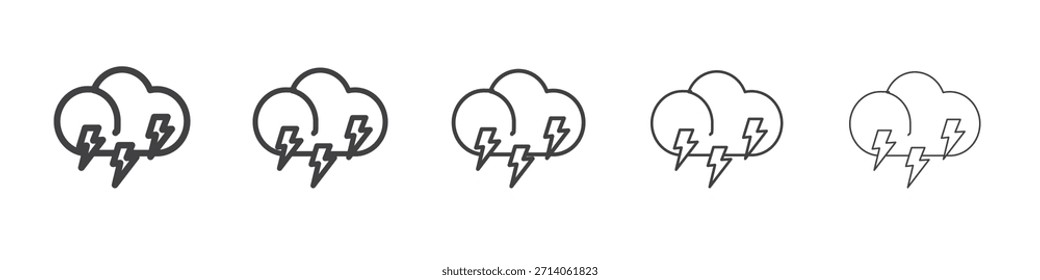 Thunderstorm design de ícones, logotipo, aplicativo, interface do usuário. Ilustração vetorial, EPS