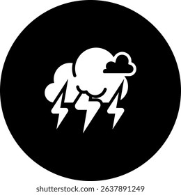 Thunderstorm Icon Element For Design