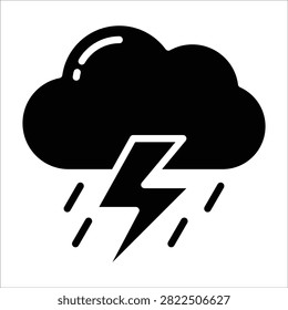 Thunderstorm Icon Element For Design