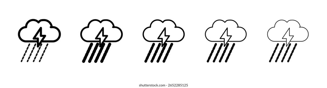 Thunderstorm ícone preenchido sinal plano conceito para web design.