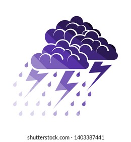 Thunderstorm Icon. Flat Color Ladder Design. Vector Illustration.