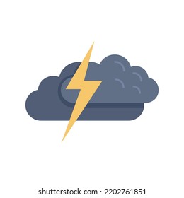 Thunderstorm icon. Flat illustration of Thunderstorm vector icon isolated on white background