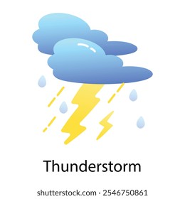 Ícone do Thunderstorm em estilo simples