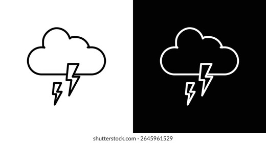Thunderstorm ícone Vetor de logotipo de estilo plano. perfeito para designs de interface de usuário