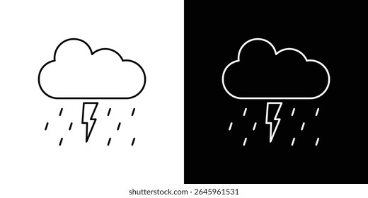 Thunderstorm ícone Vetor de logotipo de estilo plano. perfeito para designs de interface de usuário