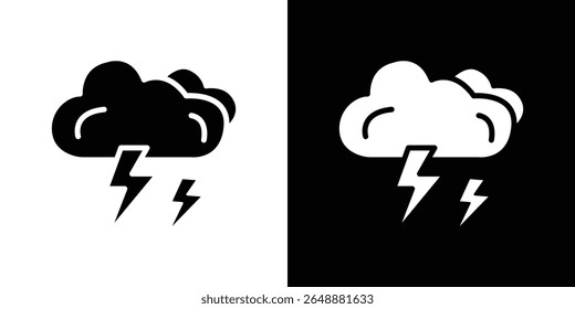 Thunderstorm icon of a flat style vector