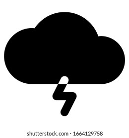 thunderstorm icon with glyph style. Suitable for website design, logo, app and ui.