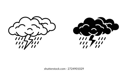 Design gráfico de ícones da tempestade. Ilustrações de ícone de vetor