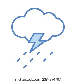 Thunderstorm icon isolate white background vector stock illustration