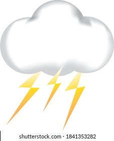 Thunderstorm icon is isolated background there are cloud and lightning symbols.