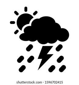 thunderstorm icon isolated sign symbol vector illustration - high quality black style vector icons
