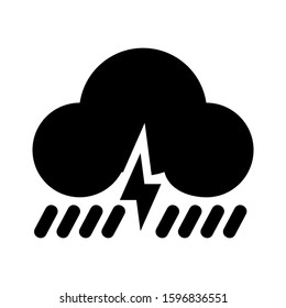 thunderstorm icon isolated sign symbol vector illustration - high quality black style vector icons

