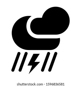 thunderstorm icon isolated sign symbol vector illustration - high quality black style vector icons
