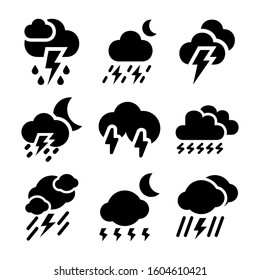 thunderstorm icon isolated sign symbol vector illustration - Collection of high quality black style vector icons
