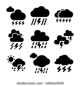 thunderstorm icon isolated sign symbol vector illustration - Collection of high quality black style vector icons
