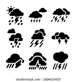 thunderstorm icon isolated sign symbol vector illustration - Collection of high quality black style vector icons
