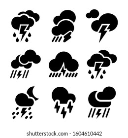 thunderstorm icon isolated sign symbol vector illustration - Collection of high quality black style vector icons

