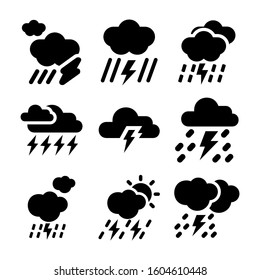 thunderstorm icon isolated sign symbol vector illustration - Collection of high quality black style vector icons
